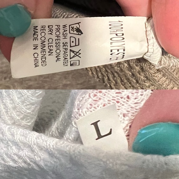 Waffle Knit Color Block Top with Sheer Floral Sleeves - Picture 8 of 9